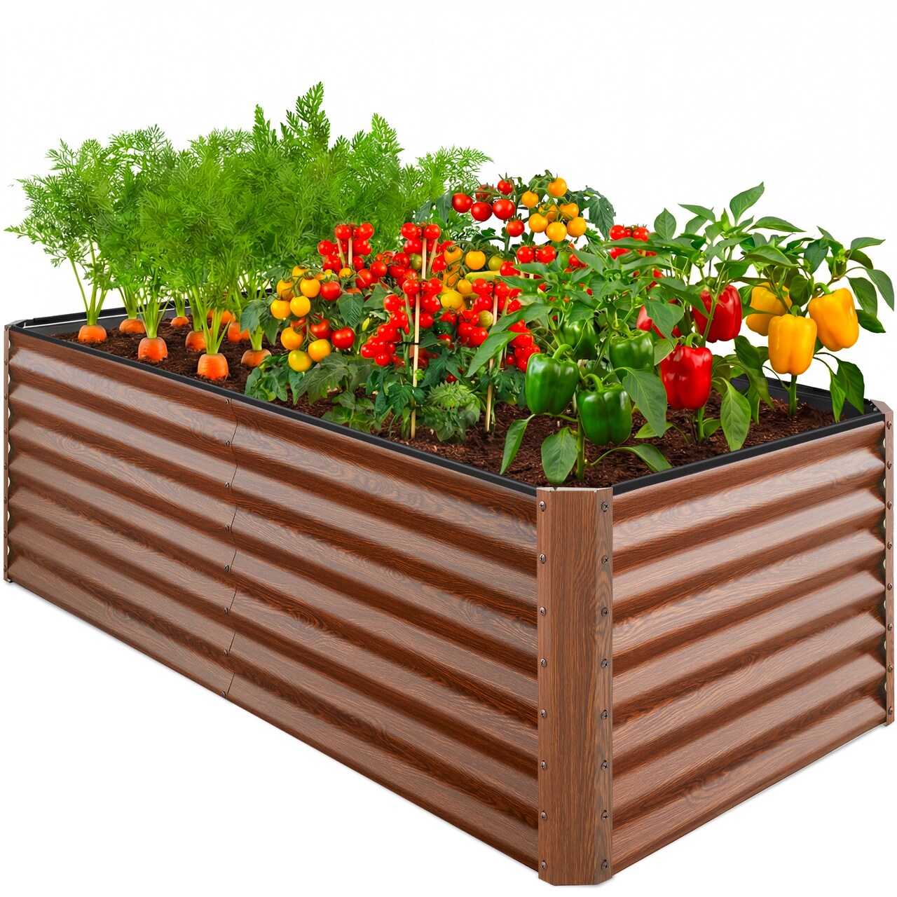 Best Choice Products 6x3x2ft Outdoor Metal Raised Garden Bed, Planter Box for Vegetables, Flowers, Herbs